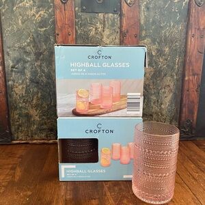 Crofton Pink Highball Glasses Set of 4 (x2)